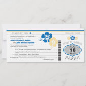 Hawaii Boarding Pass Wedding Kaart (Voorkant)
