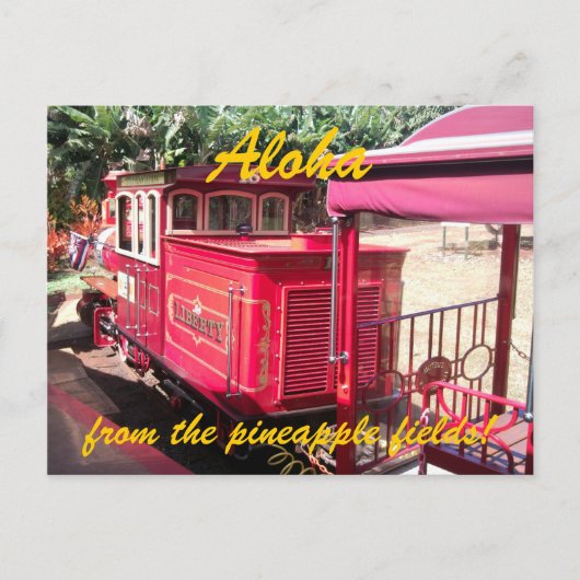 Hawaii Briefkaart ananasseltrein (Voorkant)