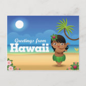 Hawaii Briefkaart - Hula Dancer (Voorkant)