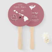 Hawaii Bruiloft Bestemming Hand Fan Handwaaier (Voorkant en achterkant)