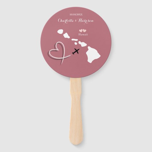 Hawaii Bruiloft Bestemming Hand Fan Handwaaier (Voorkant)