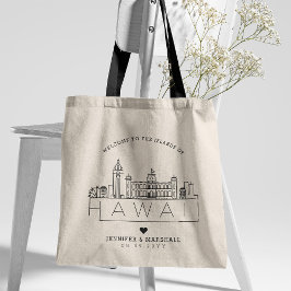 Hawaii bruiloft | Gestileerde skyline Tote Bag