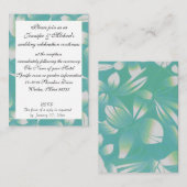 Hawaii bruiloft receptie behuizing turquoise flora informatiekaartje (Voorkant / Achterkant)