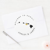 Hawaii Bruiloft Welkom Sticker voor Treat Box Bag (Envelop)