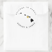 Hawaii Bruiloft Welkom Sticker voor Treat Box Bag (Tas)