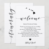 Hawaii bruiloft welkomstbrief en reisroute Kaart (Voorkant / Achterkant)