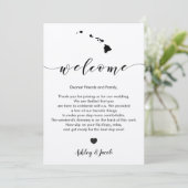 Hawaii bruiloft welkomstbrief en reisroute Kaart (Staand voorkant)