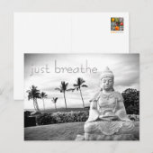 Hawaii Buddha Black en White Photo Just Breathe Briefkaart (Voorkant / Achterkant)