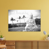 Hawaii Buddha Black White Foto enkel Breathe Quote Canvas Afdruk (Insitu (Woonkamer))