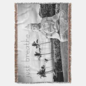 Hawaii Buddha Black White Foto enkel Breathe Quote Deken (Voorkant Verticaal)