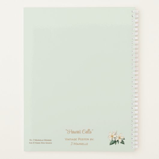 Hawaii Calls Vintage Poster: Planner (Achterkant)