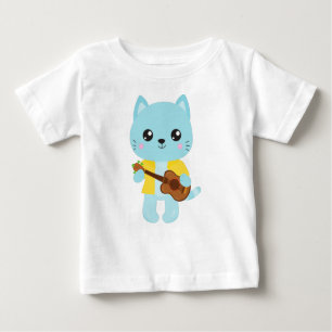Hawaii Cat, Cute Cat, Blue Cat, Guitar, Luau