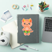 Hawaii Cat, Cute Cat, Oranje Cat, Flowers, Luau Sticker (iPad Cover)