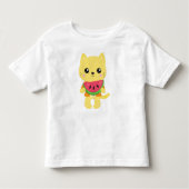 Hawaii Cat, Cute Cat, Yellow Cat, Watermeloen, Lua Kinder Shirts (Voorkant)