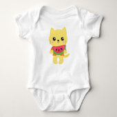 Hawaii Cat, Cute Cat, Yellow Cat, Watermeloen, Lua Romper (Voorkant)