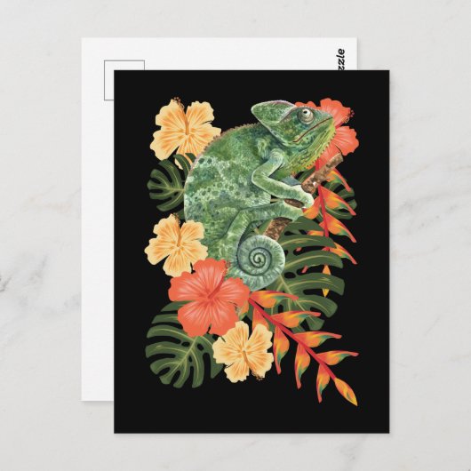 Hawaii Chameleon Flower Reptile Briefkaart (Voorkant / Achterkant)