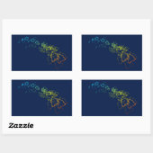 hawaii chill blut rechthoekige sticker (Vel)