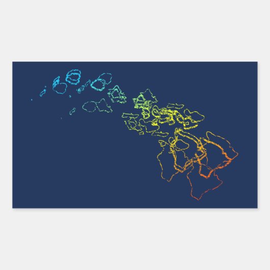 hawaii chill blut rechthoekige sticker (Voorkant)