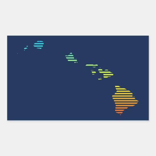 hawaii-chill fade rechthoekige sticker (Voorkant)