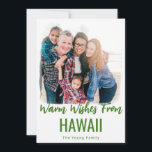 HAWAII CHRISTMAS CARDS BEACH FOTO CHRISTMAS CARDS FEESTDAGENKAART<br><div class="desc">Wil je een familiefoto Hawaiian kerstkaart die warm en tropisch is? Verstuur uw persoonlijke wensen op deze strandfoto kerstkaart vanaf uw favoriete plek met dit geweldige schilderachtige waterverf-effect. Je kunt de locatie personaliseren, of het nu een stad, een staat of een favoriete strandvlek is! Dit ontwerp werkt van Florida naar...</div>