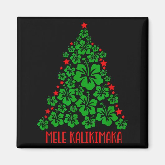 Hawaii Christmas Mele Kalikimaka Floral Christmas  Magneet (Voorkant)