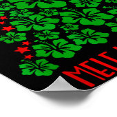 Hawaii Christmas Mele Kalikimaka Floral Christmas  Poster (Hoek)