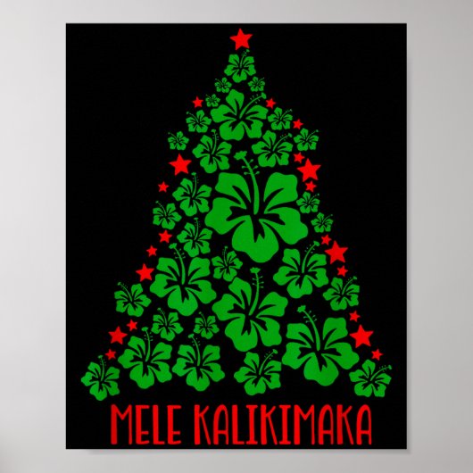 Hawaii Christmas Mele Kalikimaka Floral Christmas  Poster (Voorkant)