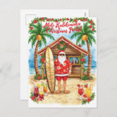 Hawaii Christmas with Santa Claus  Feestdagenkaart (Voorkant / Achterkant)