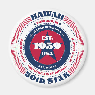 Hawaii Circle Typography Souvenir Magnet