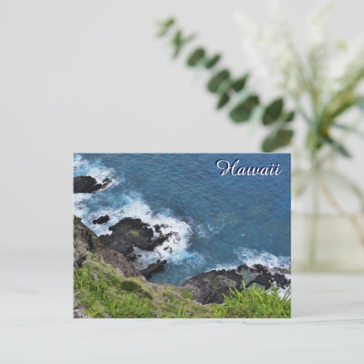 Hawaii Cliff Ocean Waves Schilderachtig Uitzicht Briefkaart (Staand voorkant)