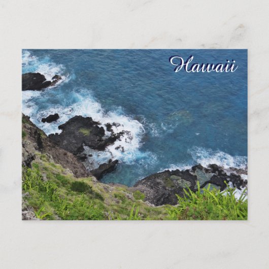 Hawaii Cliff Ocean Waves Schilderachtig Uitzicht Briefkaart (Voorkant)