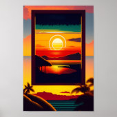 Hawaii Colorful Travel Artwork Poster (Voorkant)