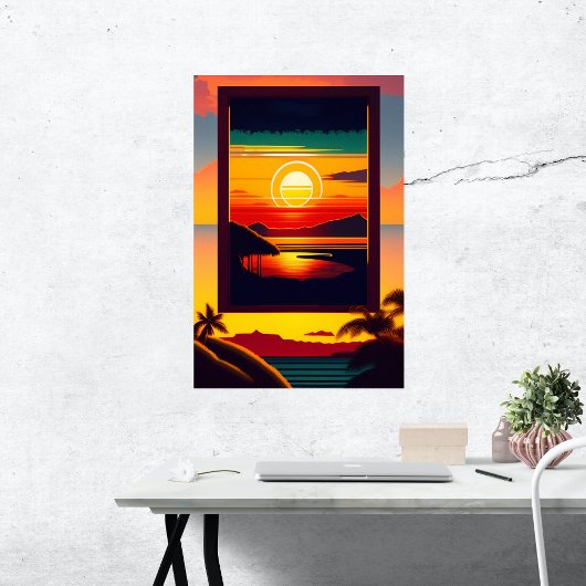 Hawaii Colorful Travel Artwork Poster