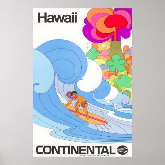 Hawaii - Continentaal - Vintage Reisposter Poster (Voorkant)