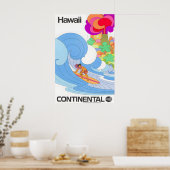 Hawaii - Continentaal - Vintage Reisposter Poster (Keuken)