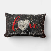 Hawaii Coral Heart Red Love Couples Names and Date Kussen (Voorkant)