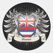 Hawaii Crest Ronde Sticker (Voorkant)