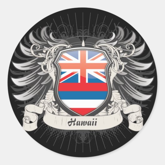 Hawaii Crest Ronde Sticker (Voorkant)