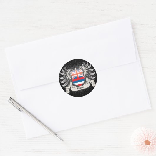 Hawaii Crest Ronde Sticker (Envelop)