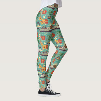 Hawaii-cruise Tropisch Eiland Schip Ontwerp Leggings
