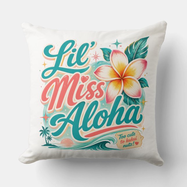 Hawaii cultuur - Lil Miss Aloha Kussen (Voorkant)