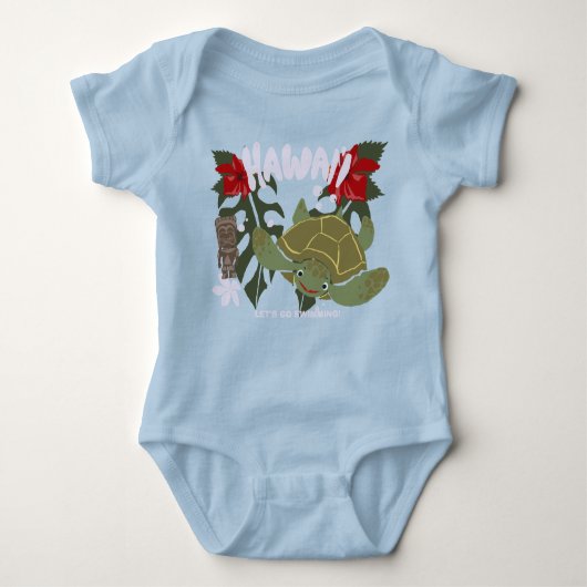 Hawaii Cute Tropical Sea Turtle Baby Suit  Romper (Voorkant)
