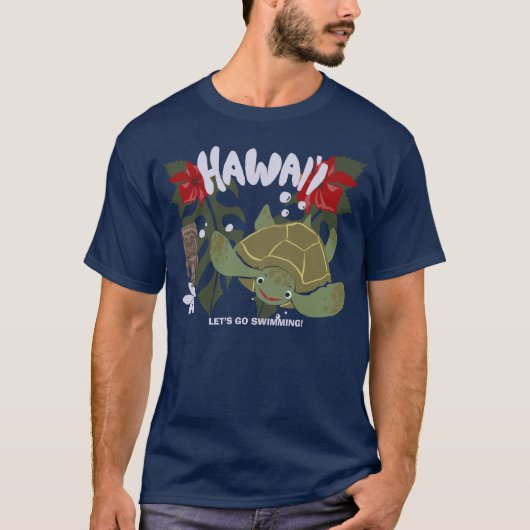 Hawaii Cute Tropical Sea Turtle T-shirt (Voorkant)