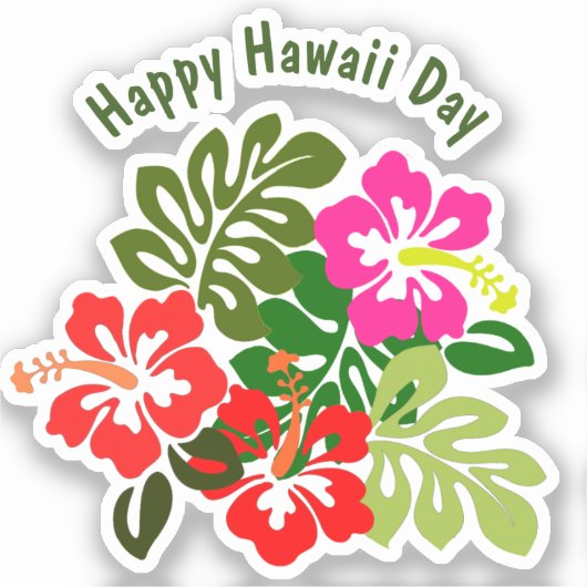 Hawaii Dag Sticker (Voorkant)