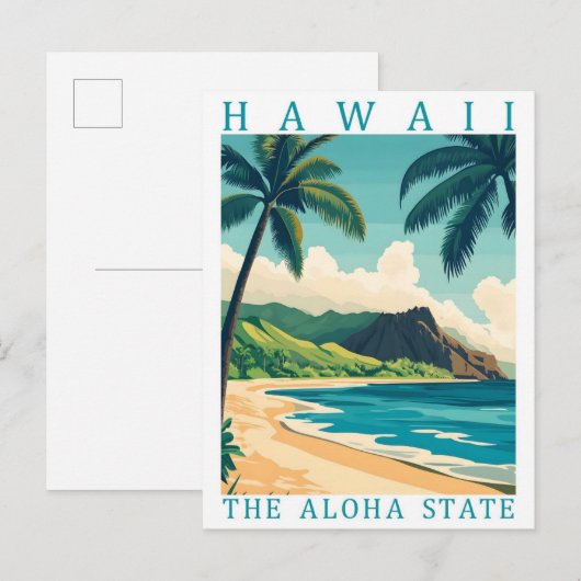 Hawaii de Aloha State USA Travel Place Briefkaart (Voorkant / Achterkant)