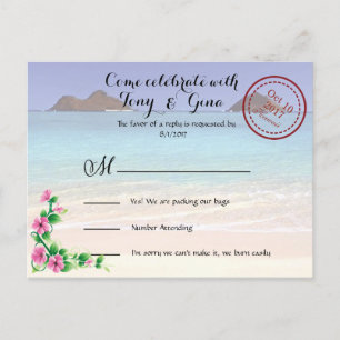Hawaii Destination Wedding RSVP Briefkaart