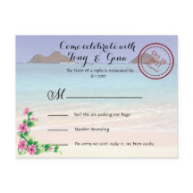 Hawaii Destination Wedding RSVP Briefkaart