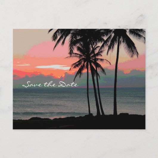 Hawaii Destination Wedding save the date Aankondigingskaart (Voorkant)