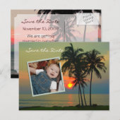 Hawaii Destination Wedding save the date Aankondigingskaart (Voorkant / Achterkant)