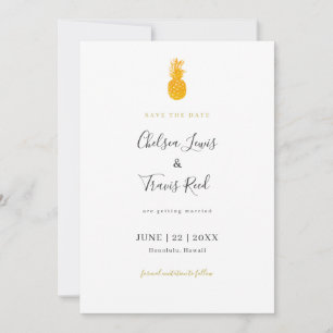 Hawaii Destination Wedding Save the Date Pineapple
